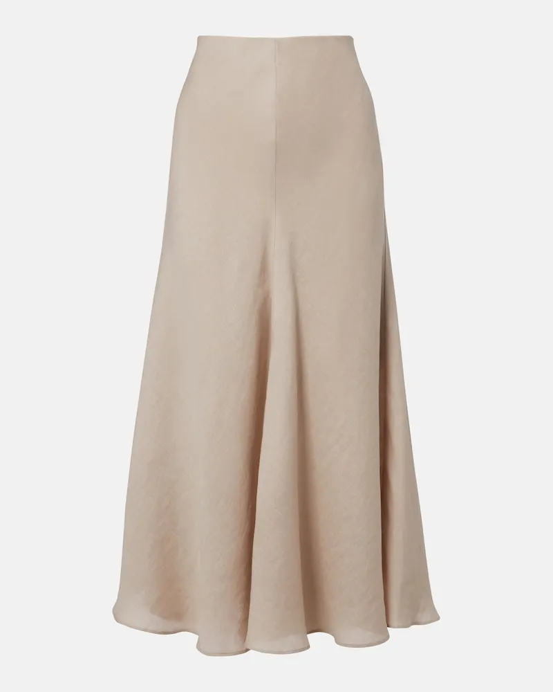 Brunello Cucinelli Midirock aus Leinen Beige