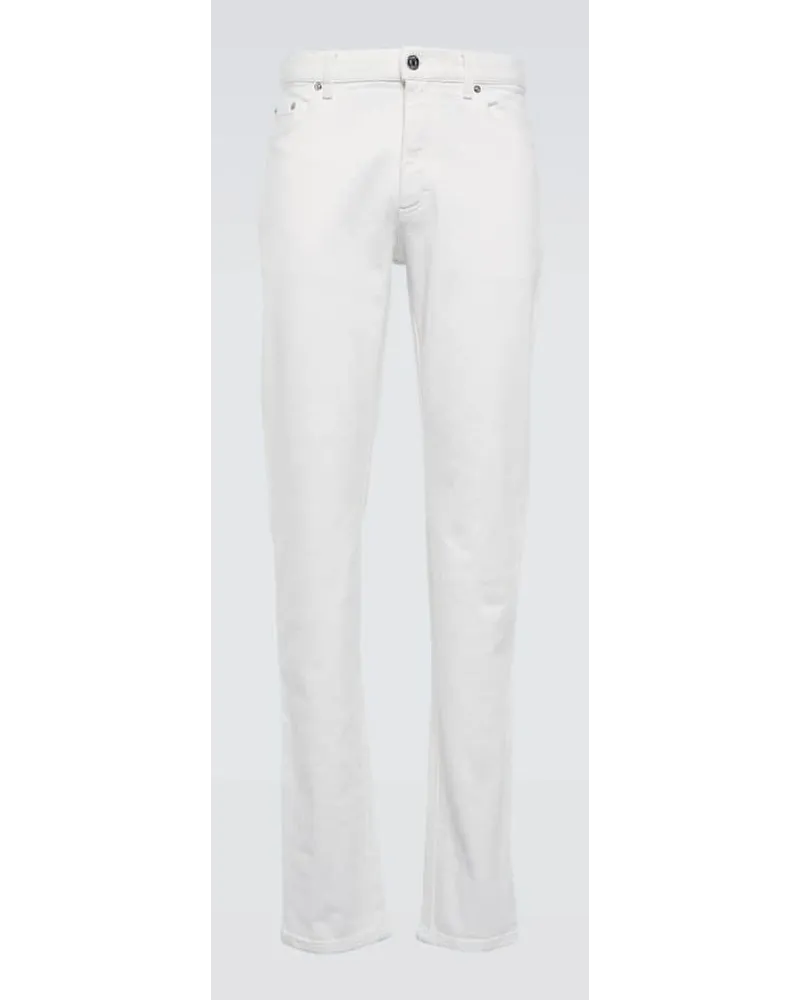 Ermenegildo Zegna Mid-Rise Slim Jeans Roccia Weiss