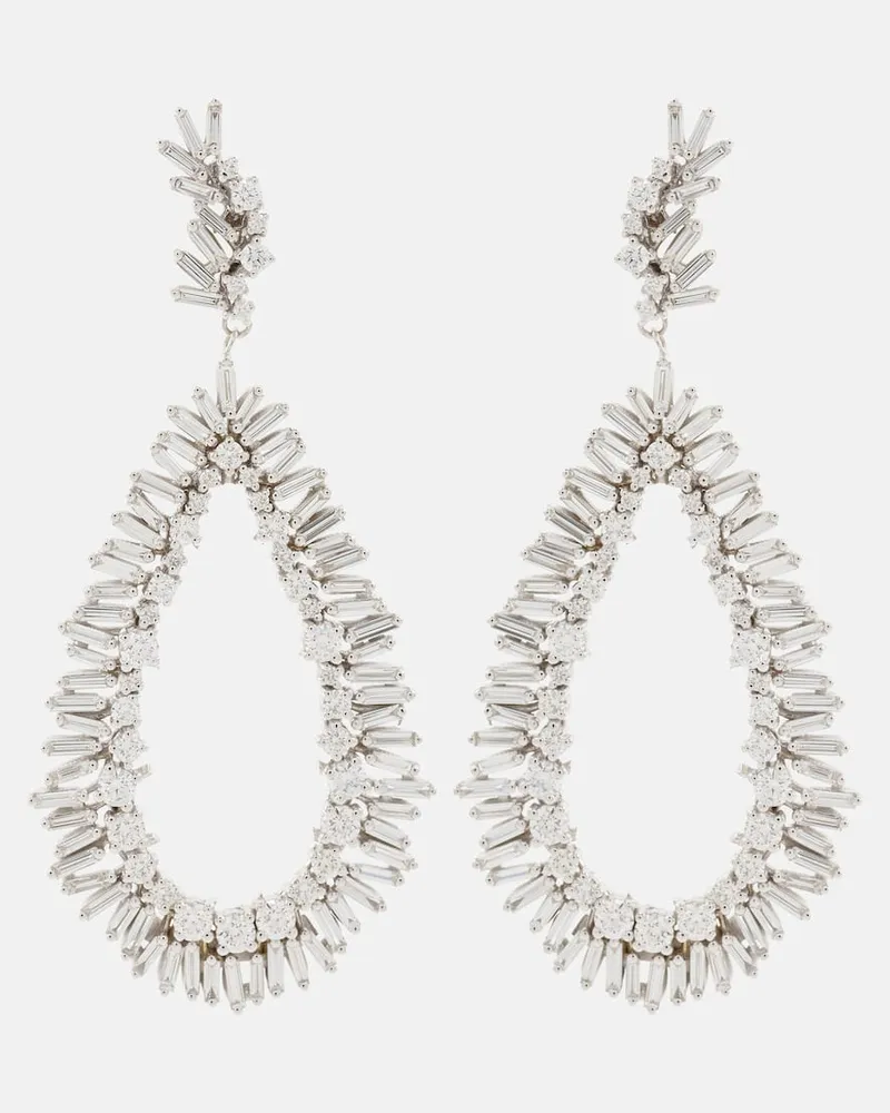 Suzanne Kalan Ohrringe aus 18kt Weißgold mit Diamanten Silber