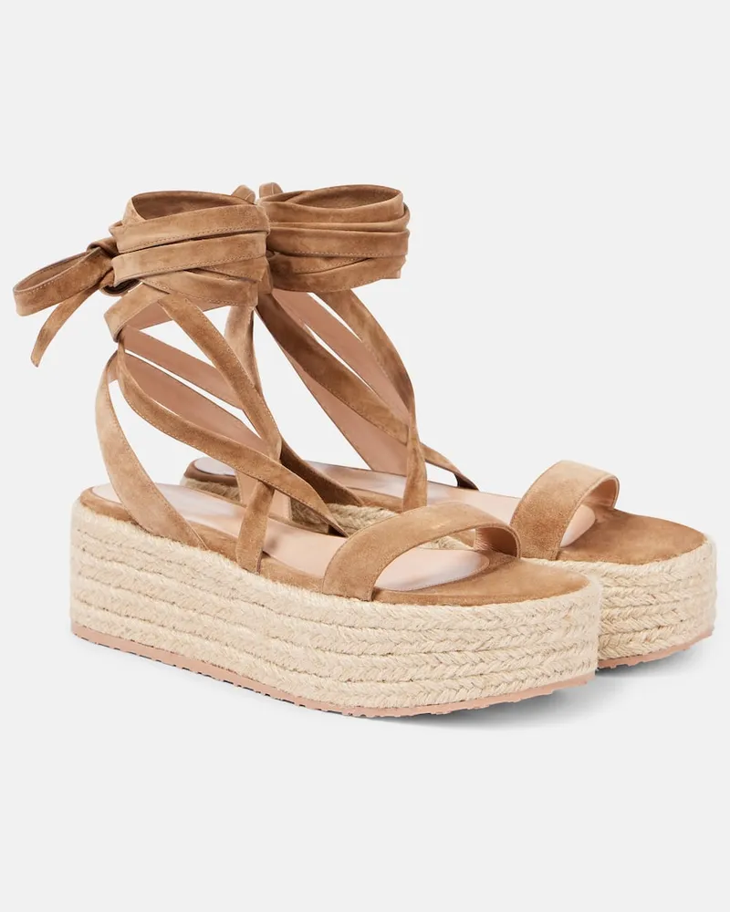 Gianvito Rossi Espadrille-Sandalen mit Veloursleder Braun