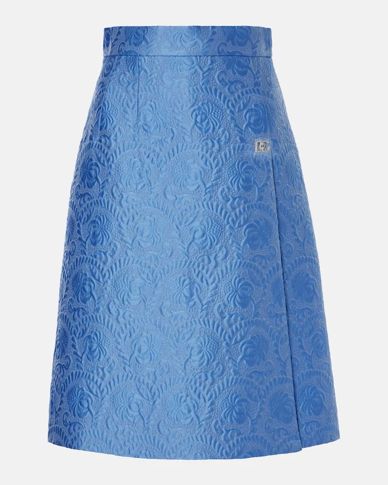 Dolce & Gabbana Midirock aus Jacquard Blau