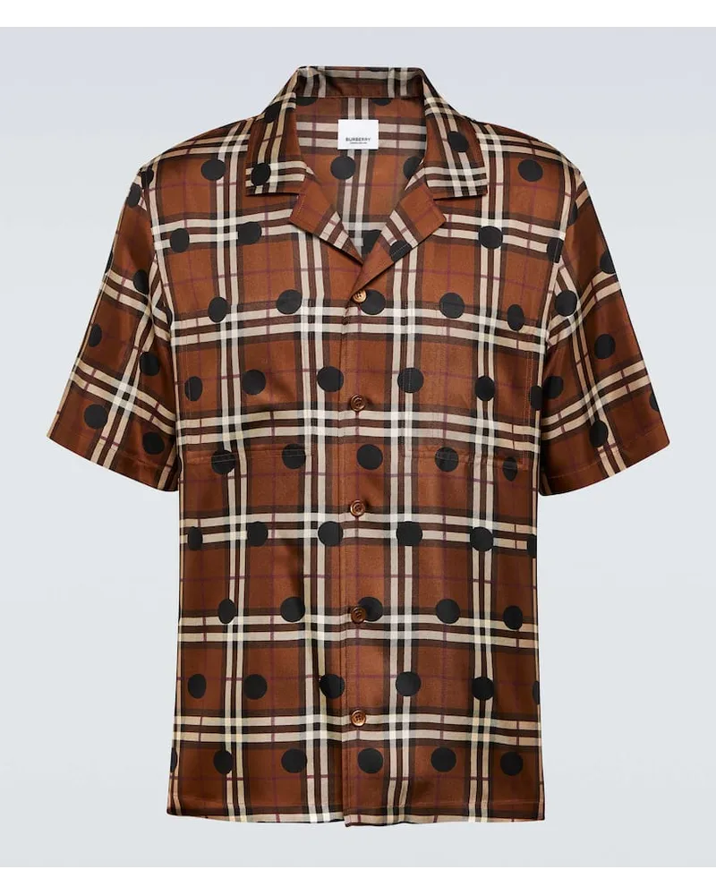 Burberry Hemd aus Seiden-Twill Braun