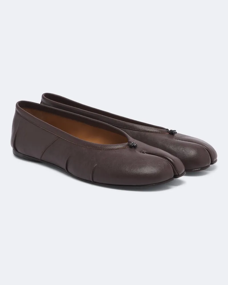 Maison Margiela Ballerinas Tabi aus Leder Braun