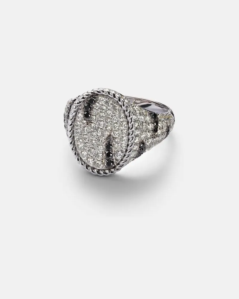 Yvonne Léon Yvonne Léon Pinky Ring Zèbre aus 18kt Weißgold mit Diamanten Silber