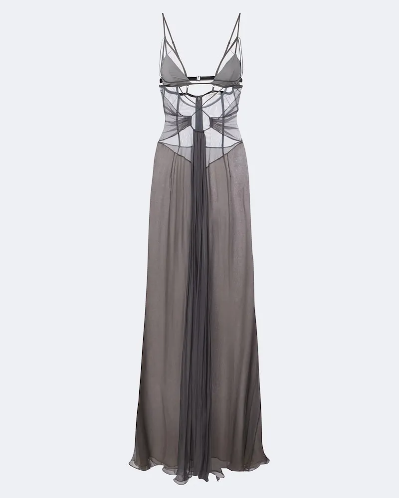 Nensi Dojaka Robe aus Seide Grau