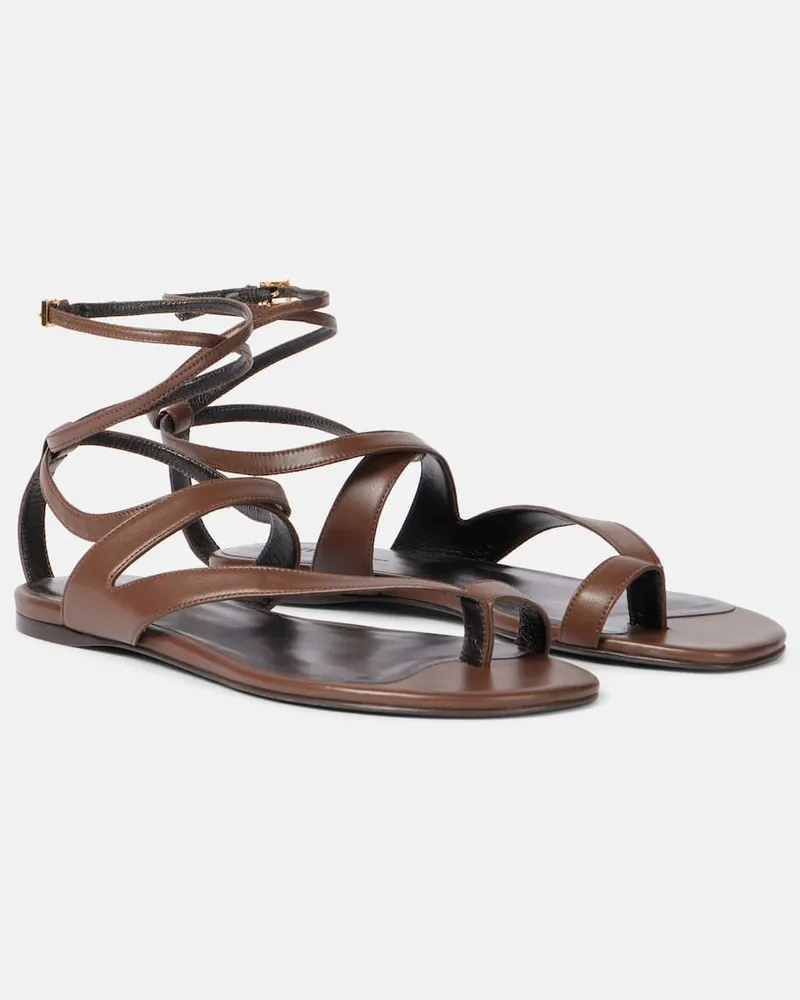 KHAITE Sandalen Aimee aus Leder Braun