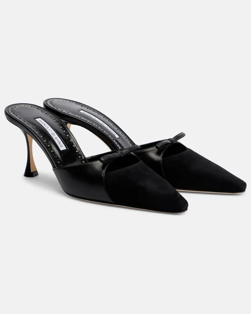 Manolo Blahnik Mules Tapidpla aus Leder Schwarz