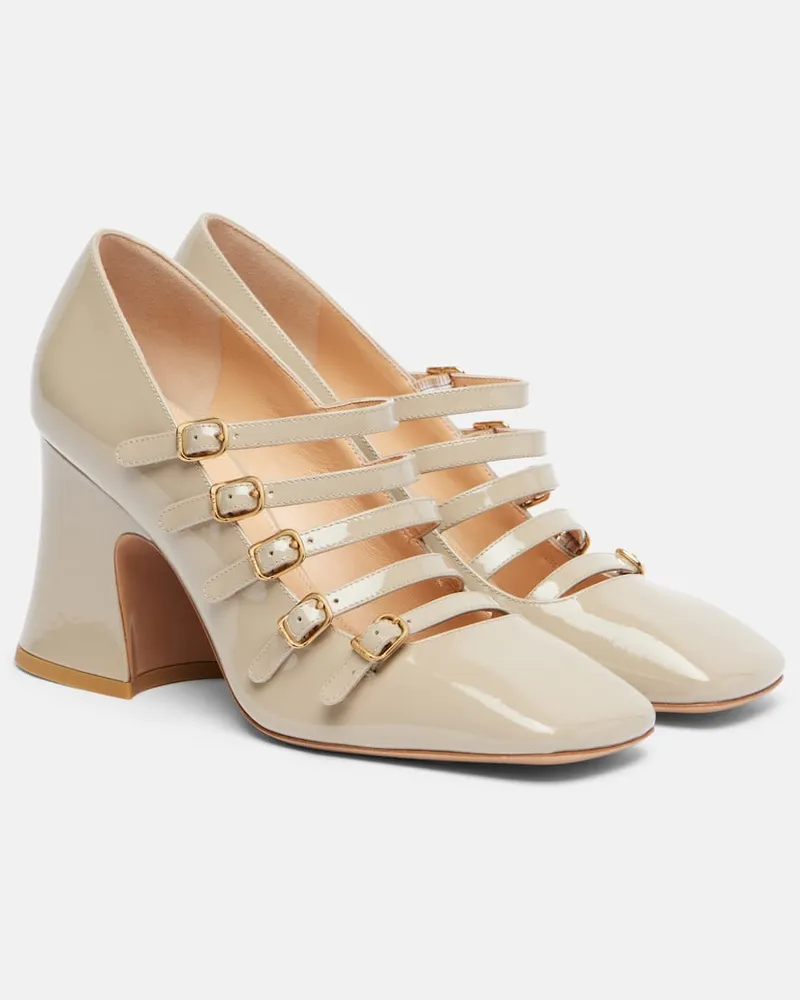 Chloé Chloé Mary-Jane-Pumps Janis 80 aus Lackleder Beige