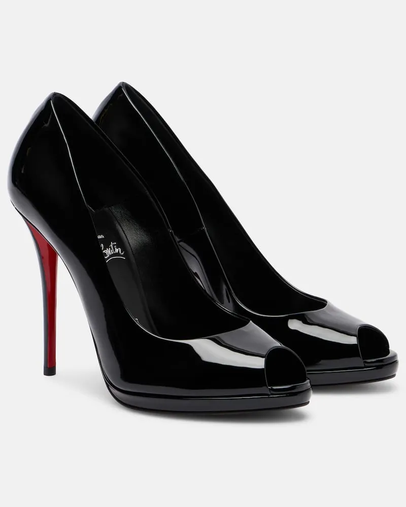 Christian Louboutin Peeptoe-Pumps Lady Z aus Lackleder Schwarz