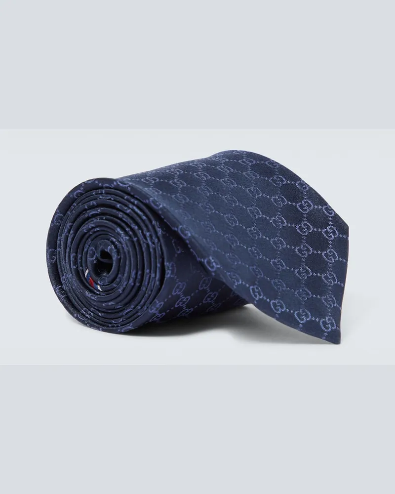 Gucci Krawatte GG aus Seiden-Twill Blau