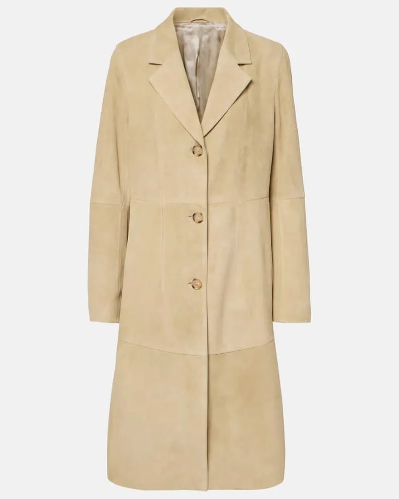 Totême Mantel aus Veloursleder Beige