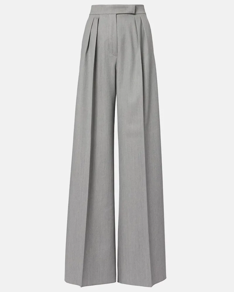 Max Mara Weite Hose Baden aus Schurwolle Grau