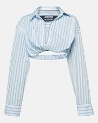 Jacquemus Cropped-Bluse La Chemise Bahia Courte aus Baumwolle Blau