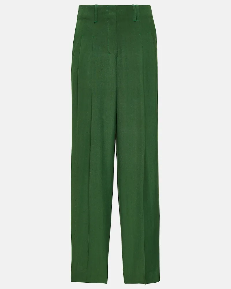 Jacquemus Weite High-Rise-Hose Le Pantalon Titolo Grün