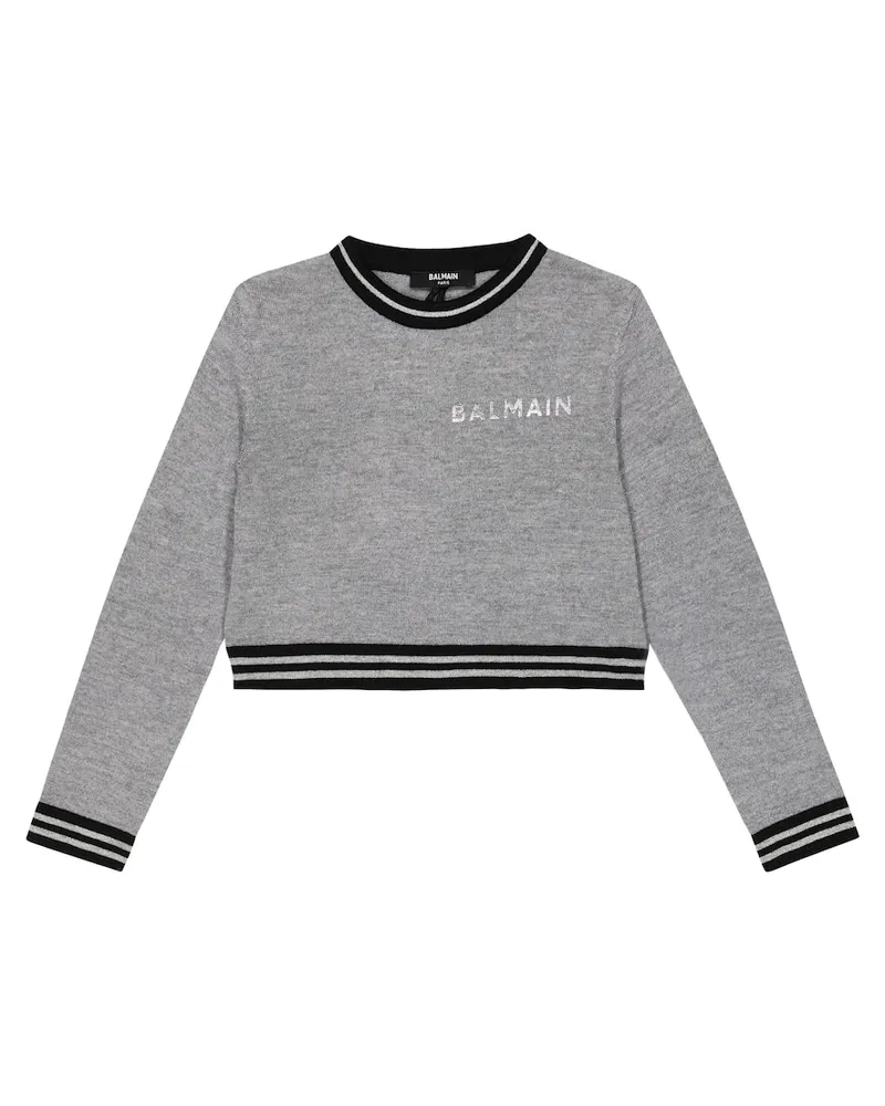 Balmain Pullover aus Wolle Grau
