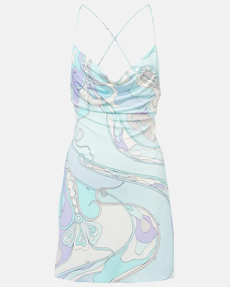 Emilio Pucci Slipdress Orchidee aus Jersey Blau