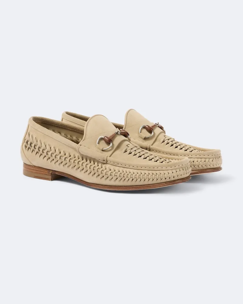 Gucci Loafers Horsebit 1953 aus Veloursleder Beige