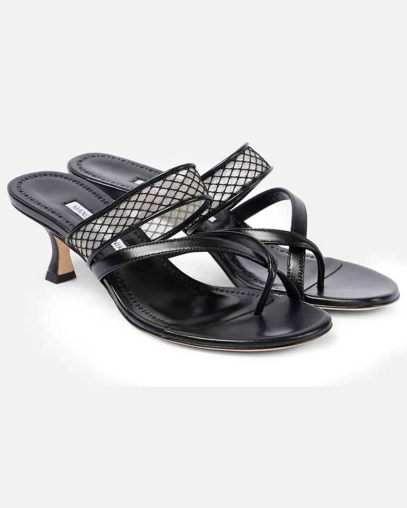 Manolo Blahnik Sandalen Sulna 50 aus Leder Schwarz
