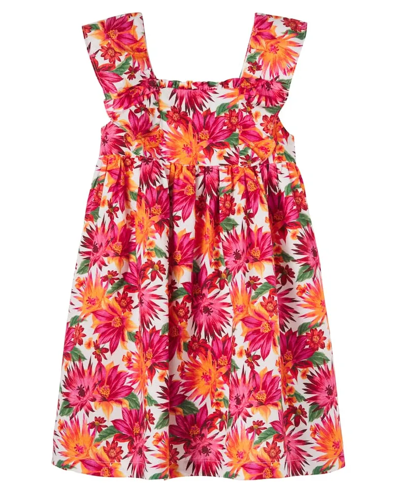 Tartine et Chocolat Kleid aus Baumwolle und Leinen Multicolor