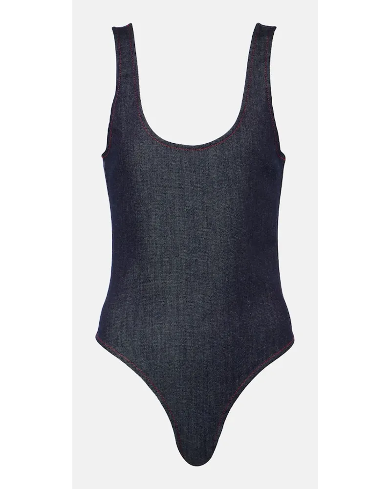Alaïa Alaïa Body aus Denim Blau