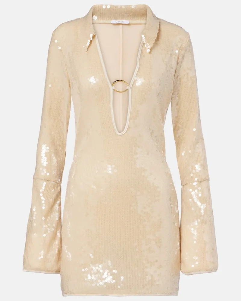 Oséree Oséree Minikleid Marylin O mit Pailletten Beige