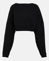 Saint Laurent Cropped-Sweatshirt aus Baumwolle Schwarz