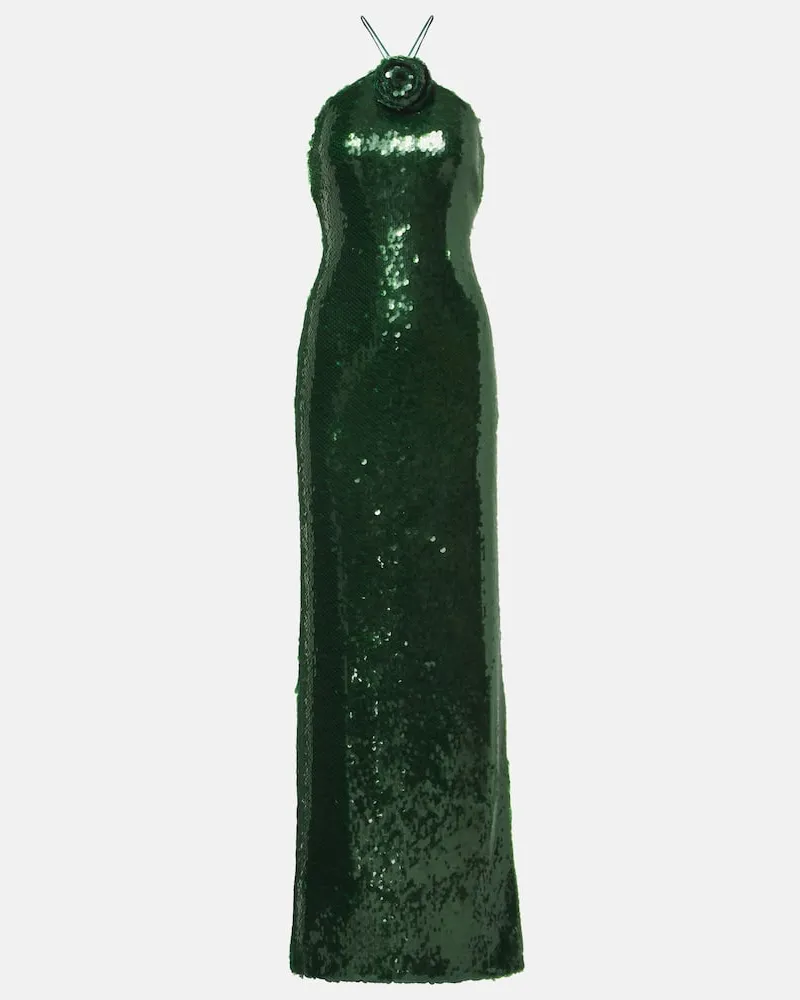 Magda Butrym Robe mit Pailletten Grün