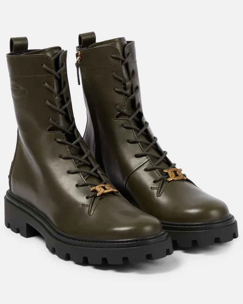 TOD'S Schnürstiefel Kate aus Leder Weiß