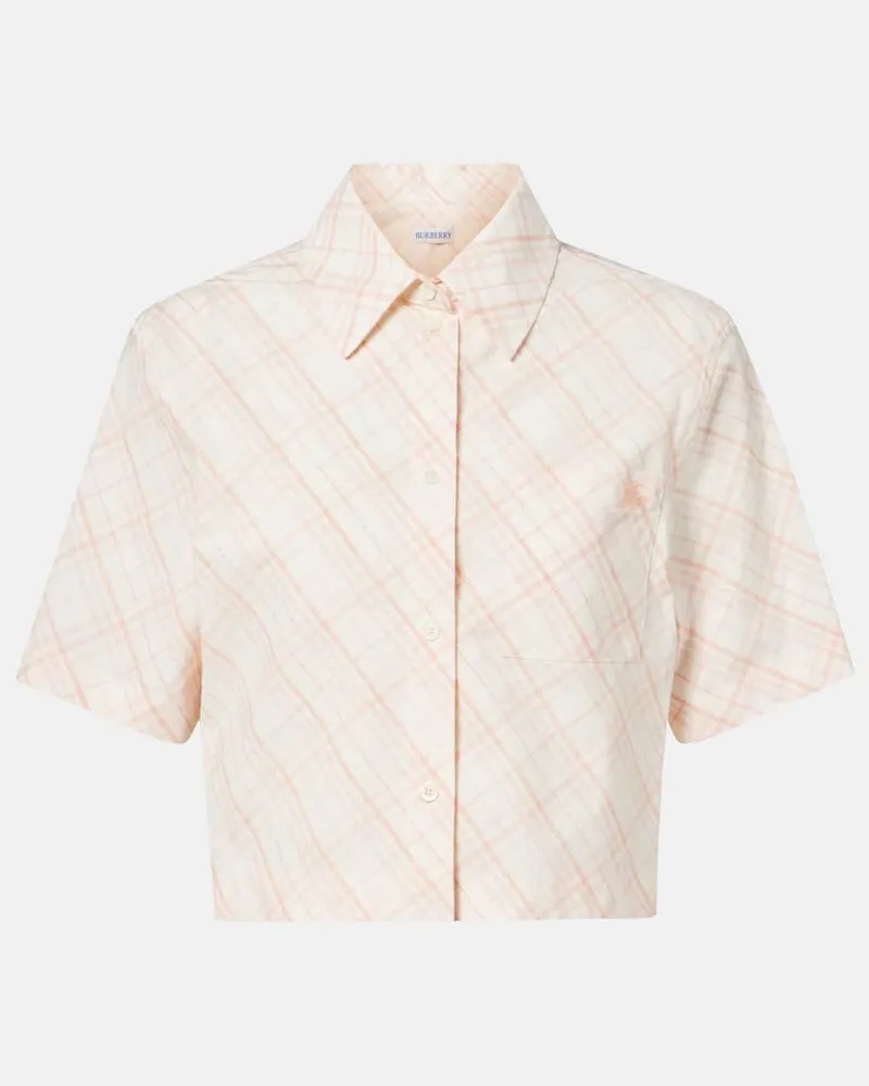 Burberry Cropped-Hemd Burberry Check aus Baumwolle Pink