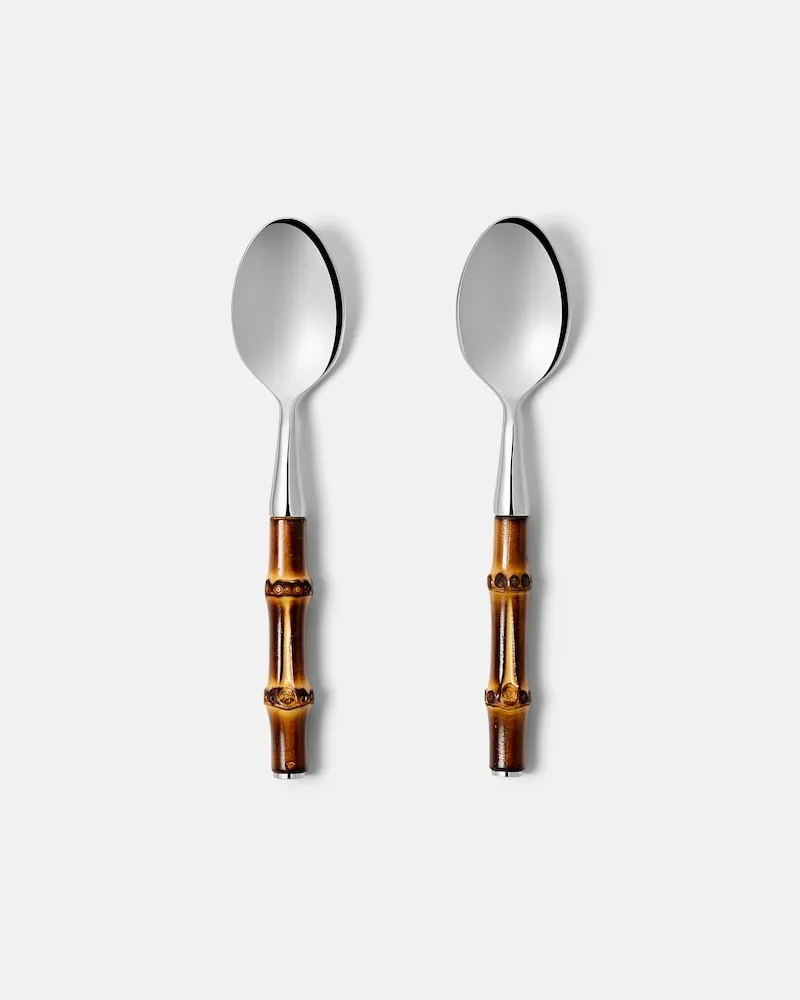 Gucci Set Bamboo aus zwei Löffeln Braun