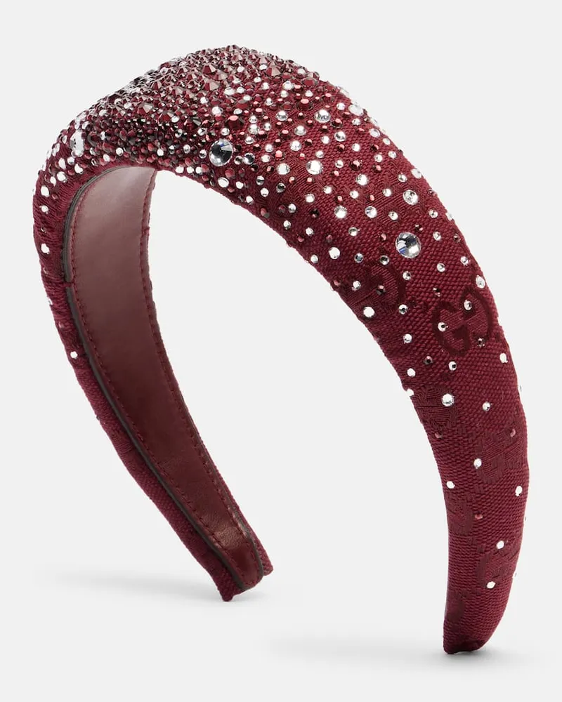 Gucci Haarreif GG mit Kristallen Burgund