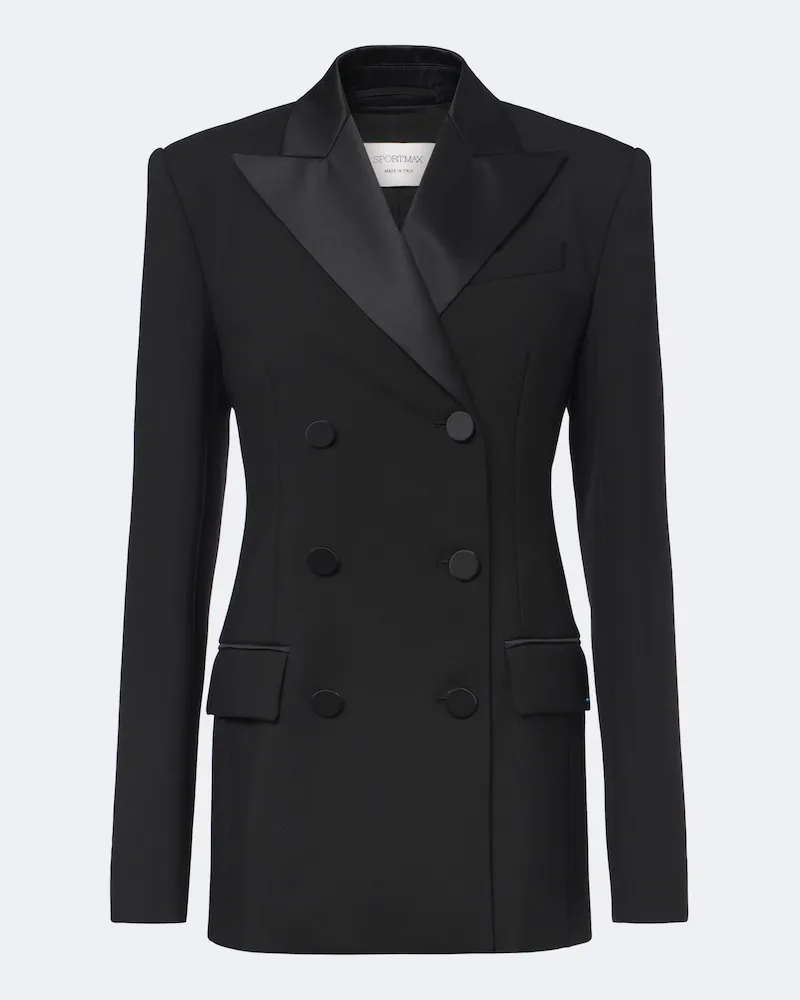 SPORTMAX Smokingjacke aus Schurwolle Schwarz