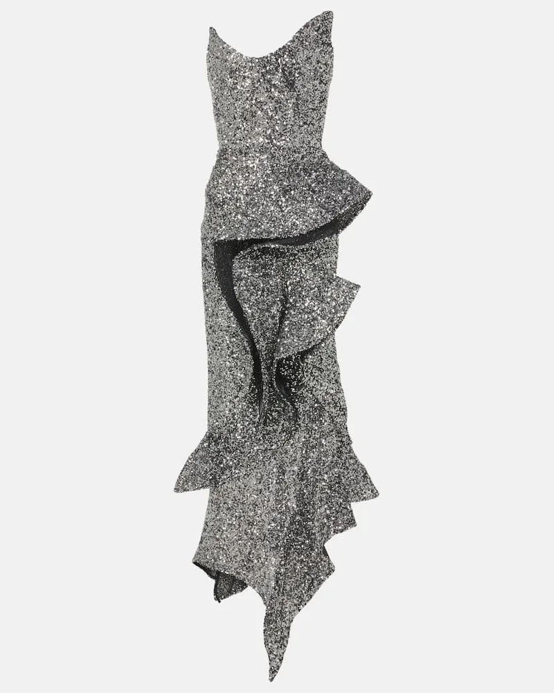 Maticevski Robe Thistle Wave mit Pailletten Metallic