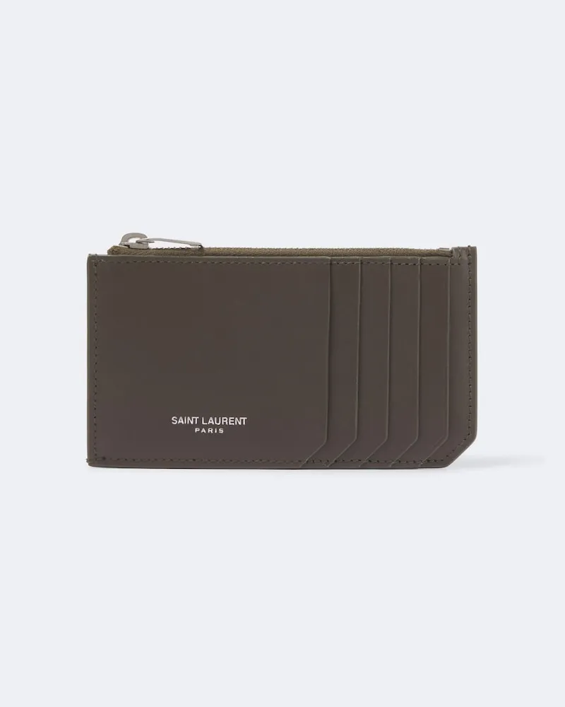 Saint Laurent Kartenetui Saint Laurent Paris Fragments aus Leder Grün