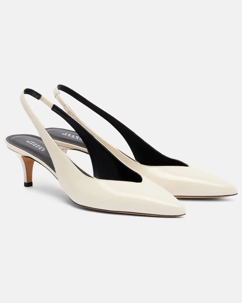 Isabel Marant Slingback-Pumps Padim 50 aus Lackleder Weiß