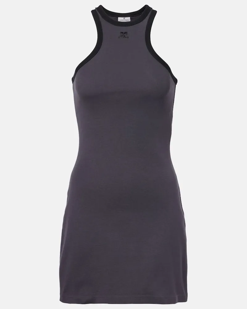 Courrèges Courrèges Minikleid Scuba aus Baumwoll-Jersey Blau