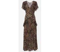 Bedrucktes Midikleid Evie aus Seide
