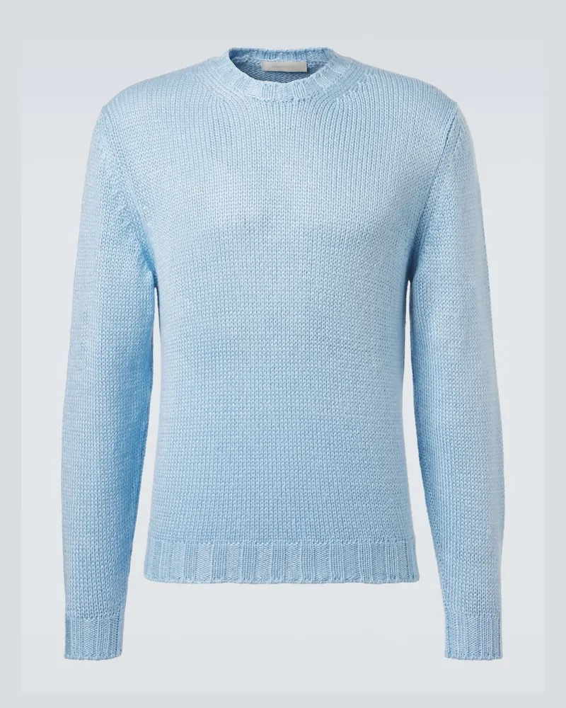 SAMAN AMEL Pullover Gio aus Seide Blau
