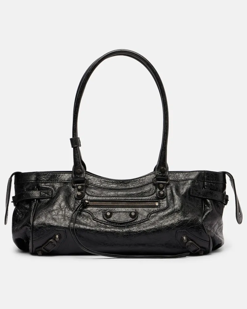 Balenciaga Schultertasche Le City East-West Medium Schwarz