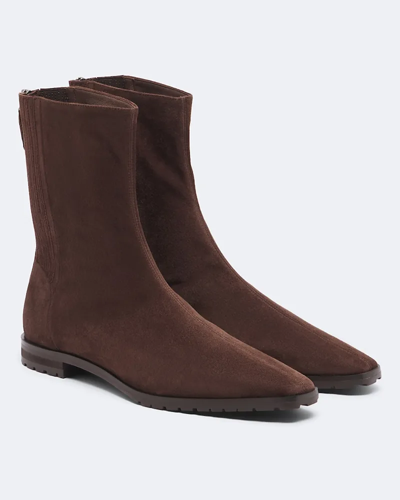 Aquazzura Ankle Boots Saint Honoré aus Veloursleder Braun