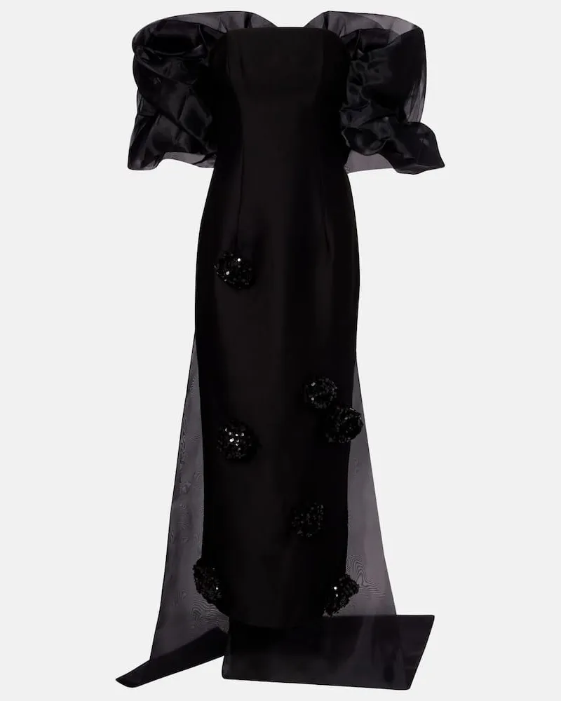 LEO LIN Set Zayna aus Robe und Cape mit Pailletten Schwarz
