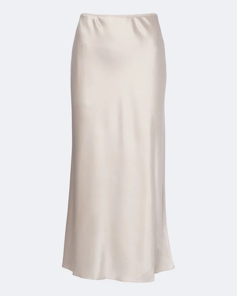 Dorothee Schumacher Midirock Sense of Shine aus Seidensatin Weiß