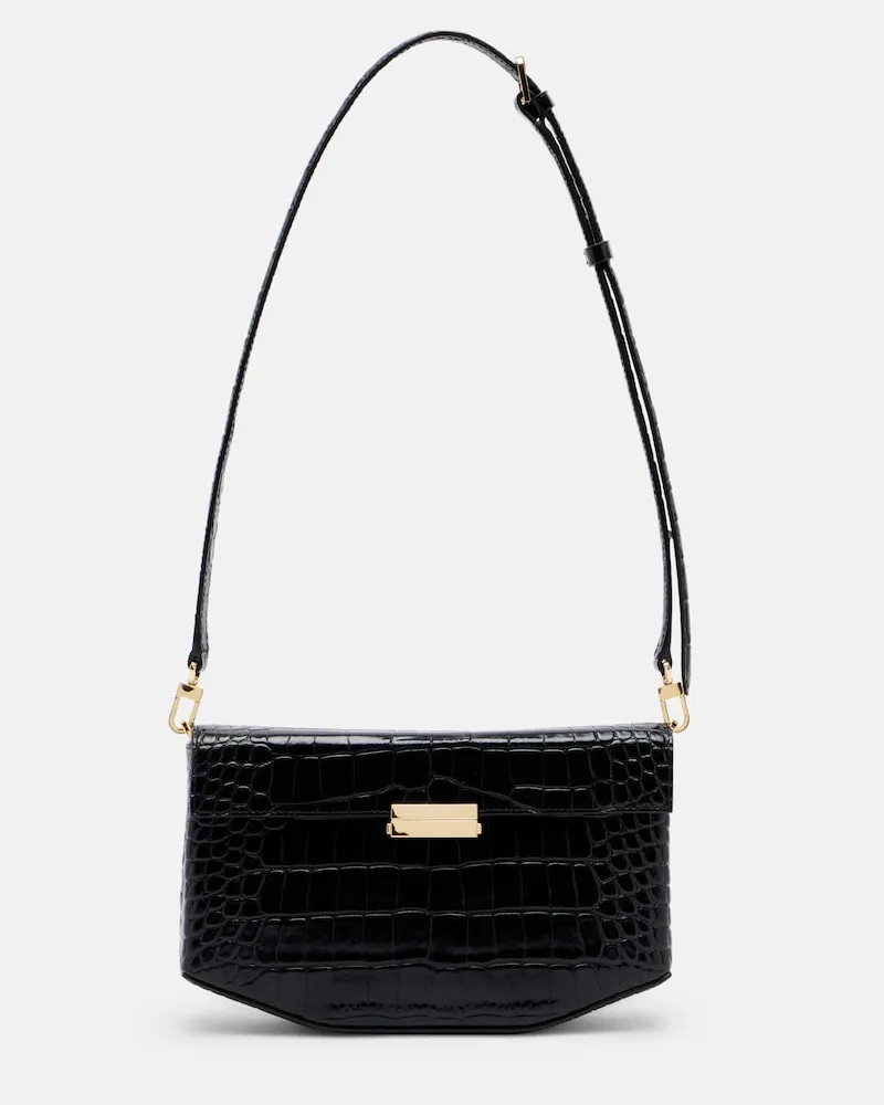 Totême Schultertasche Clip Small aus Leder Schwarz
