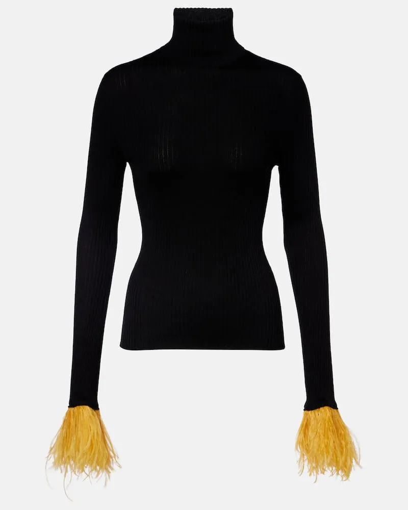 La DoubleJ Pullover High Kick aus Kaschmir und Seide Schwarz