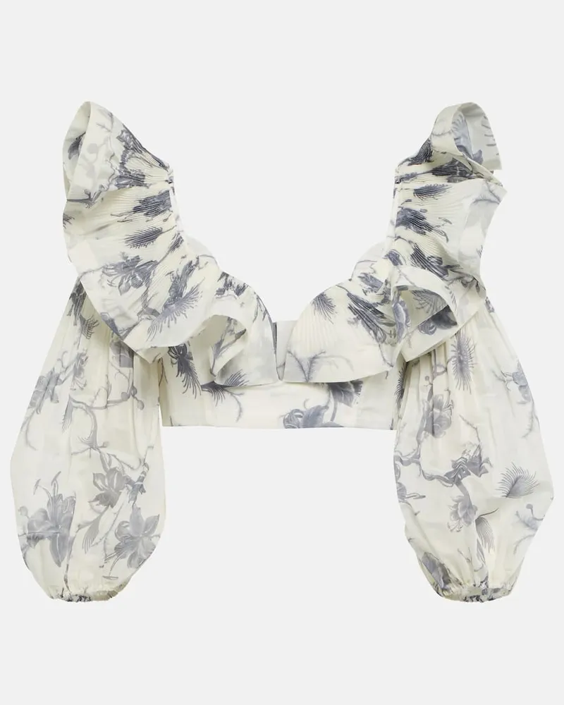 Zimmermann Cropped-Top Keira Weiß