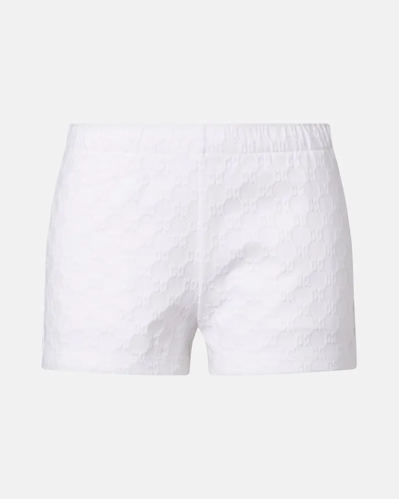 Gucci Shorts GG aus Jacquard-Jersey Weiß