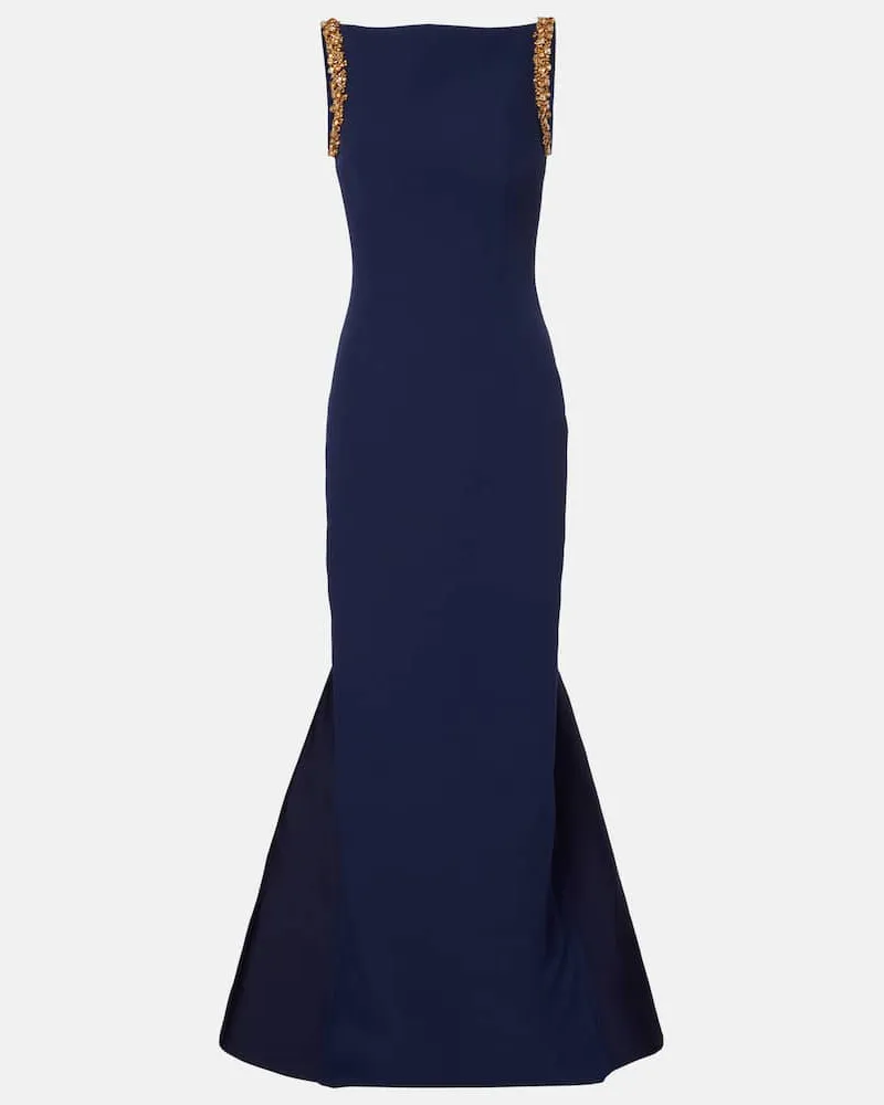 Safiyaa Verzierte Robe Sloane aus Crêpe Blau
