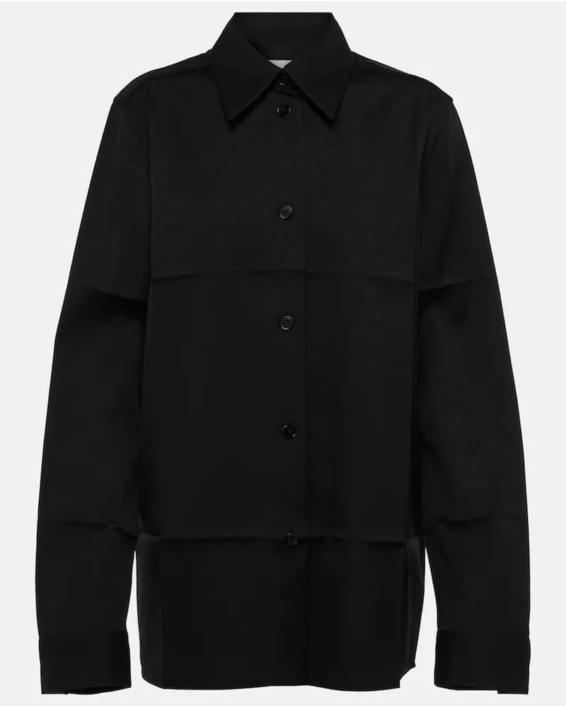 Jil Sander Hemd aus Schurwolle Schwarz