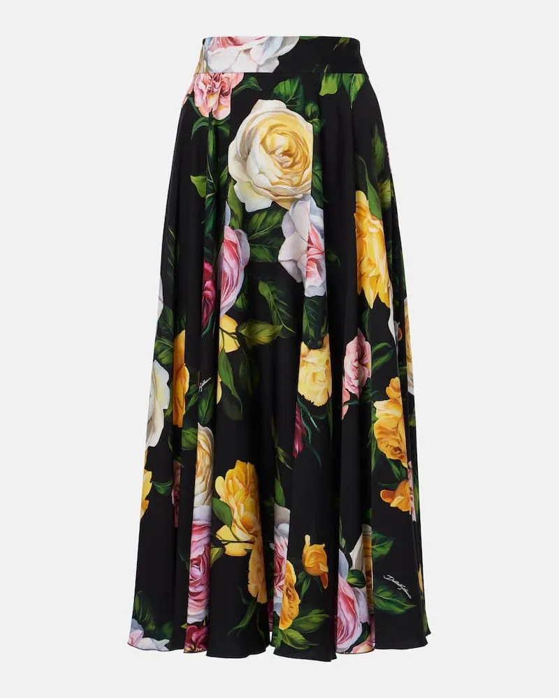 Dolce & Gabbana Midirock aus Charmeuse Multicolor