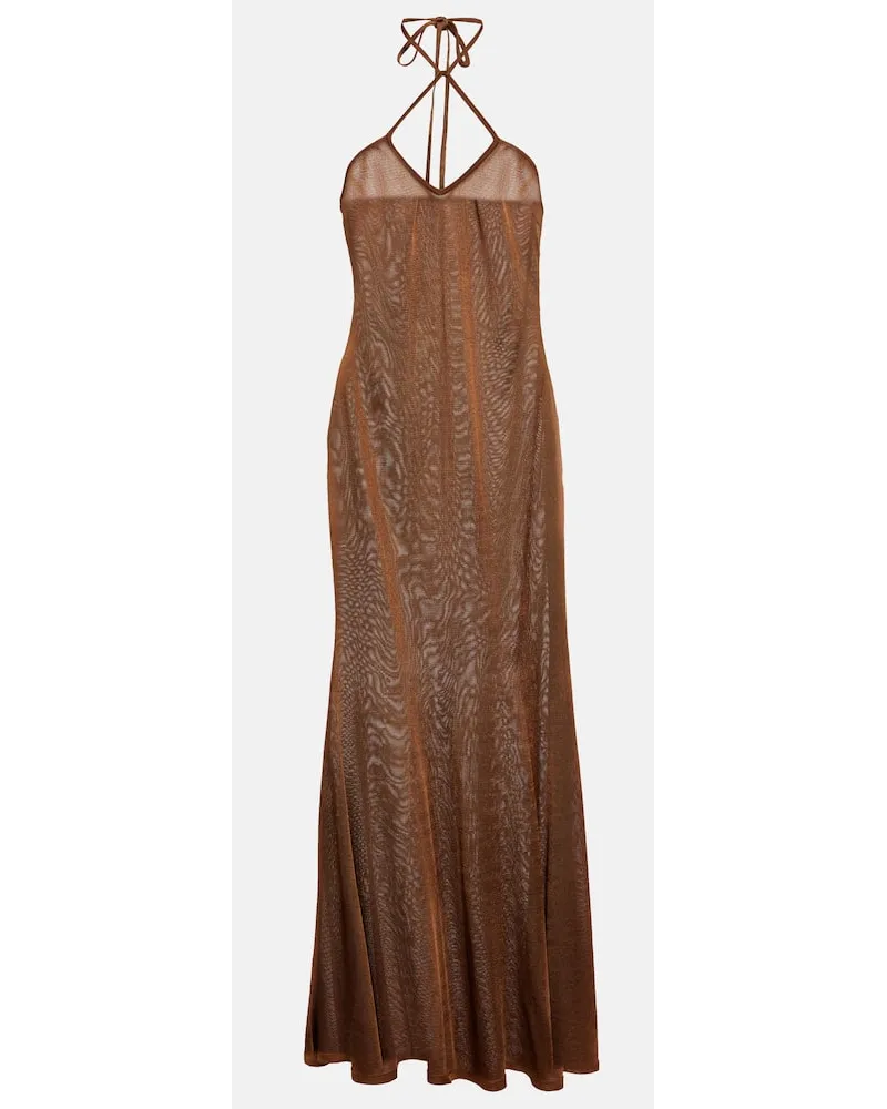 Tom Ford Maxikleid aus Jersey Metallic